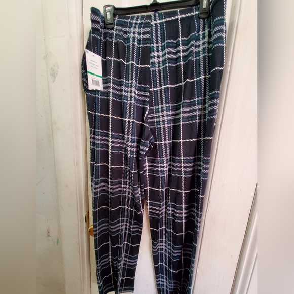 Perry Ellis Portfolio Men's Plaid Knit Pajama Pants - Dark Green - Picture 4 of 6